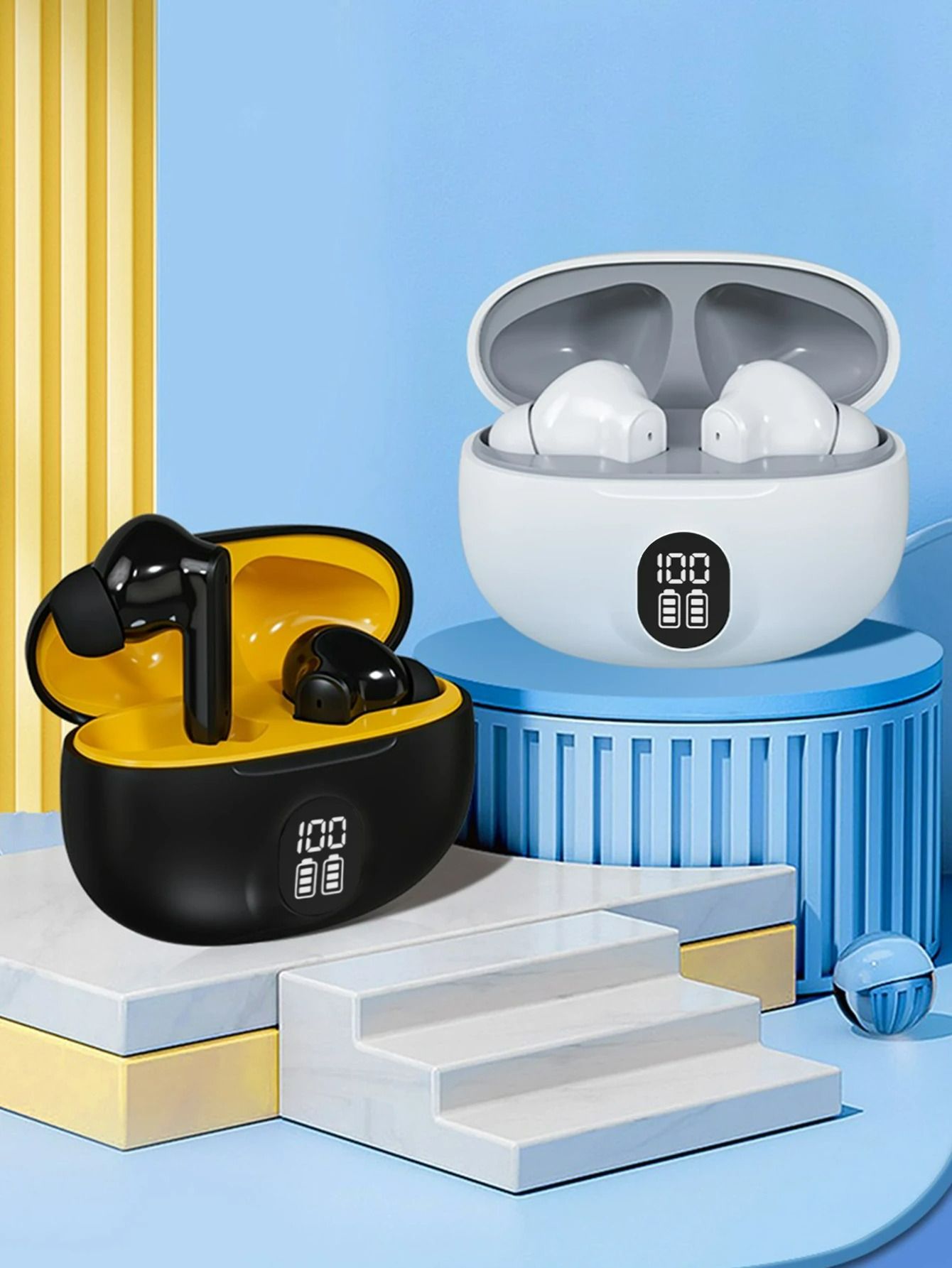 895B Wireless Headsets Bluetooth Earphone 5.3 ENC Earbuds LED Power Display TWS Sport Headphone with Mic for Smart Phone