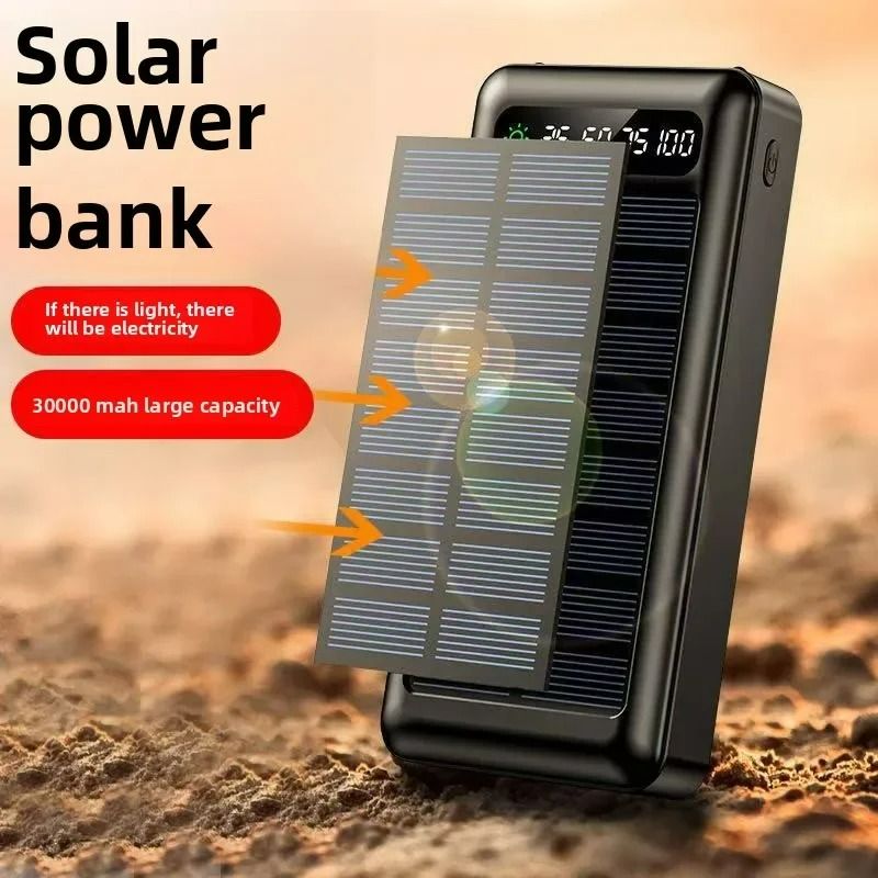 Outdoor Solar Power Bank 20000mAh Portable Fast Charger Power Banks with Compass Torch Powerbank LED Lighting Dual USB Outputs For Camping Travel