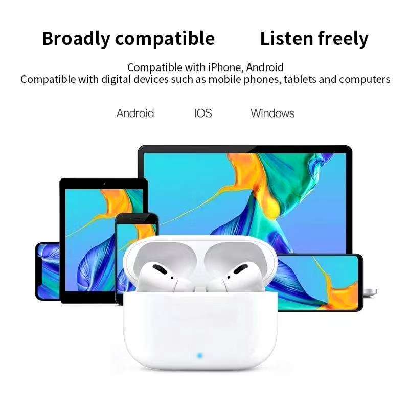 Air Pod 3 Wireless Bluetooth Earpods Noise Cancelling Earbuds Bluetooth Earphon5.0 Matte Sweatproof Earphones Binaural Headset Touch Control  Charging Case Included Compatible with Apple & Android
