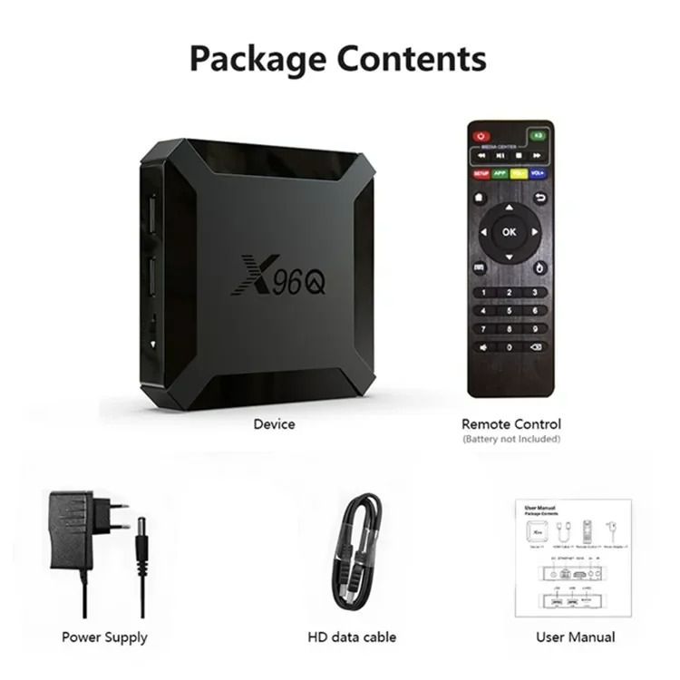 X96Q Clearer TV Box Android 14.0 4K Allwinner H313 Quad Core 2.4G Wifi Google Player Youtube Media Player X96 Smart Set Top Box