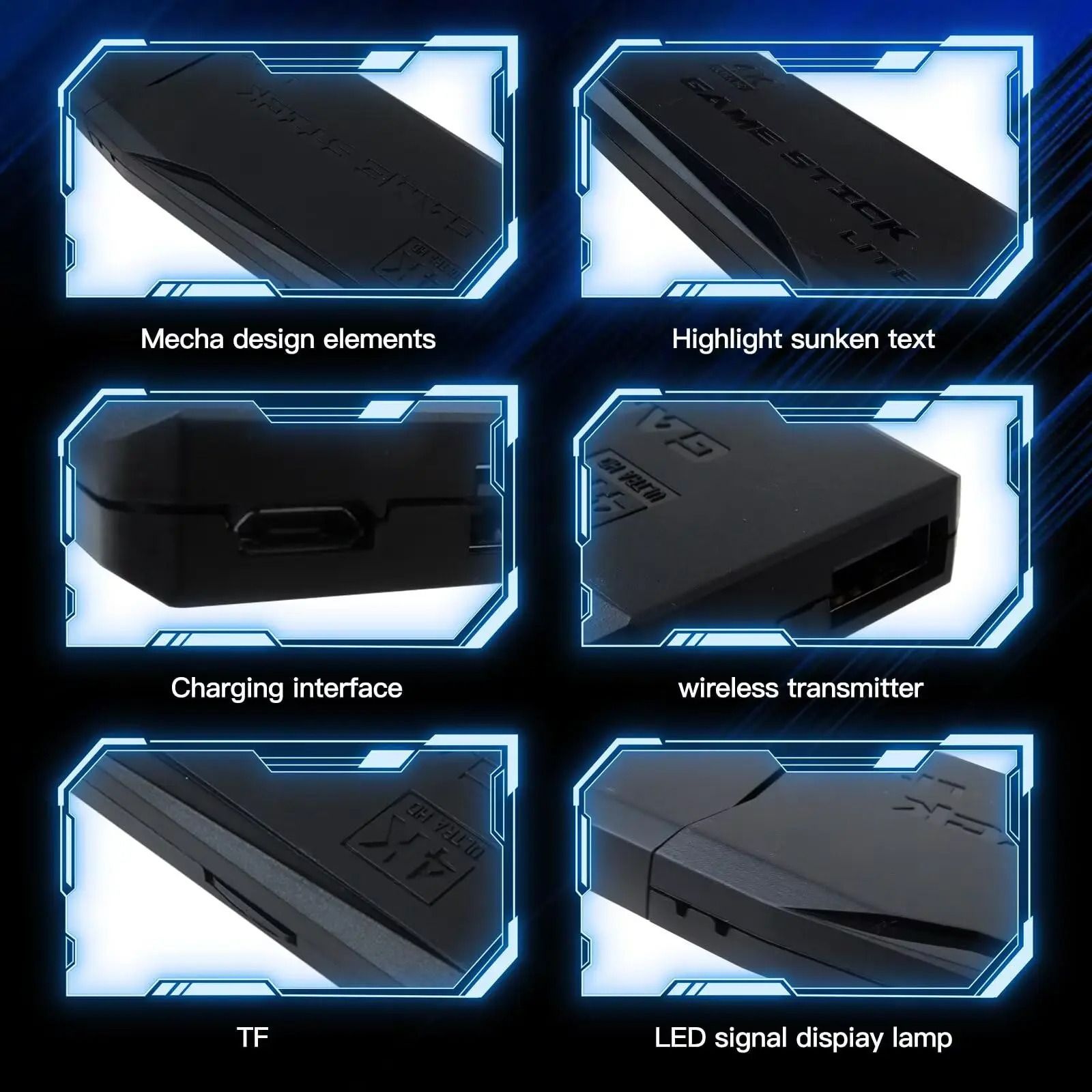 20000+ Classic Games 64G Video Gaming Consoles 4K HD Output Retro Game Stick 2.4G Double Wireless Controller