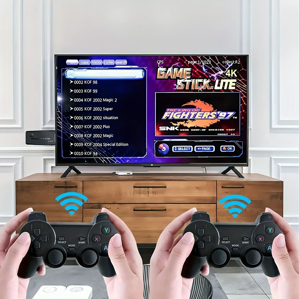 20000+ Classic Games 64G Video Gaming Consoles 4K HD Output Retro Game Stick 2.4G Double Wireless Controller