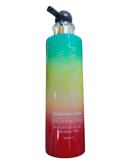 Pure Indian White Glutathione Glow Whitening Set: Lotion, Shower Gel, Face Cream & Serum Lightens Dark Spots, Enhances Radiance, Hydrates, Firms, Nourishes, Evens Skin Tone, And Promotes Youthful Skin
