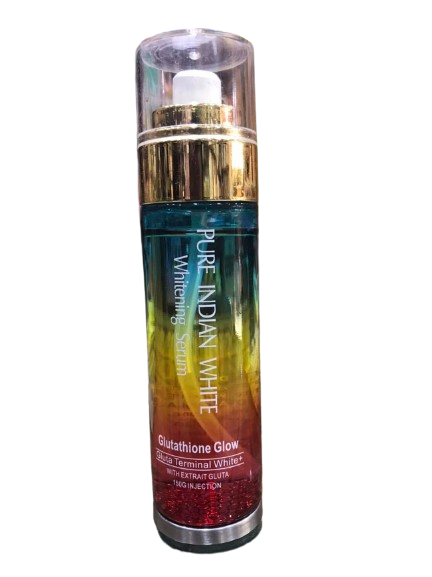 Pure Indian White Glutathione Glow Whitening Set: Lotion, Shower Gel, Face Cream & Serum Lightens Dark Spots, Enhances Radiance, Hydrates, Firms, Nourishes, Evens Skin Tone, And Promotes Youthful Skin
