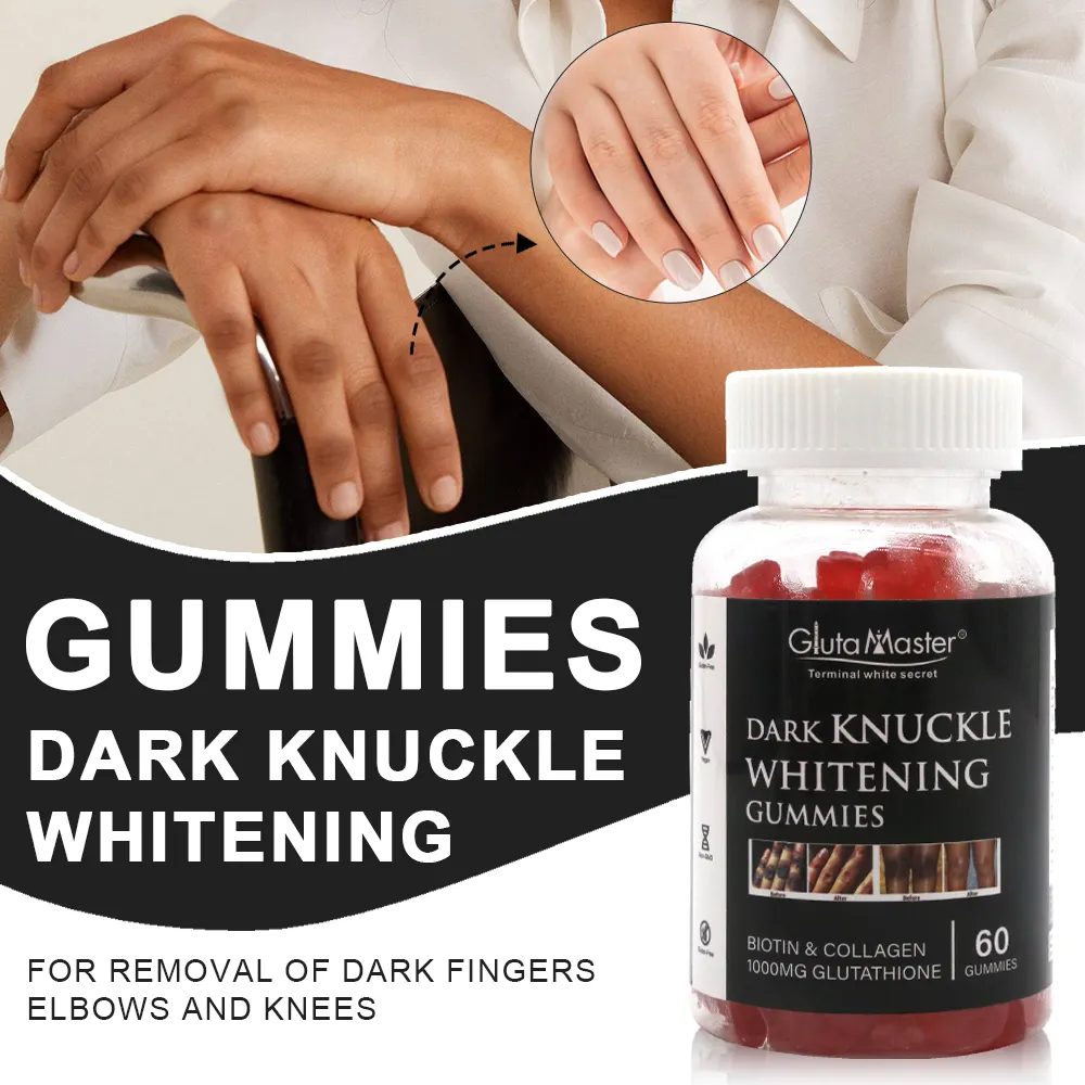 Gluta Master Dark Knuckle Whitening Gummies Targets Dark Knuckles, Promotes Even Skin Tone, Brightens Skin, Rich In Glutathione, Easy To Use