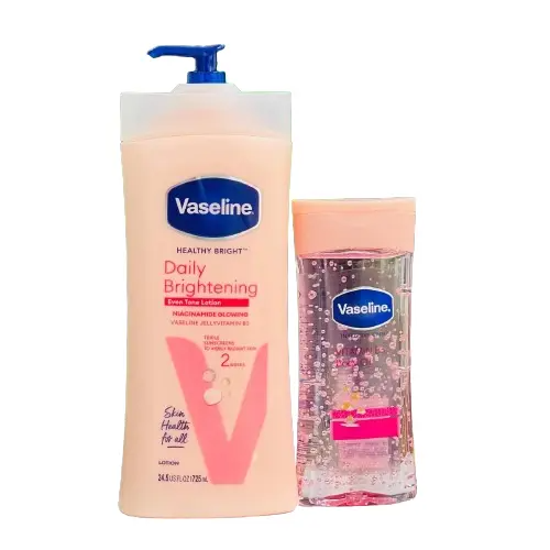 Free Gift!! Vaseline Daily Brightening Even Tone Lotion with Niacinamide and Vaseline Vitamin B3 Body Oil 200ml, Vaseline Lip Threrapy Even Skin Tone, Brightens, Deeply Hydrates, Repairs Barrier