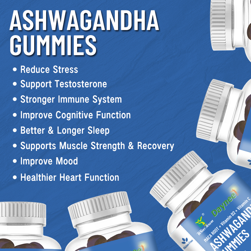 Ashwagandha Gummies Supports stress relief, enhances sleep quality, boosts energy, and promotes overall well-being