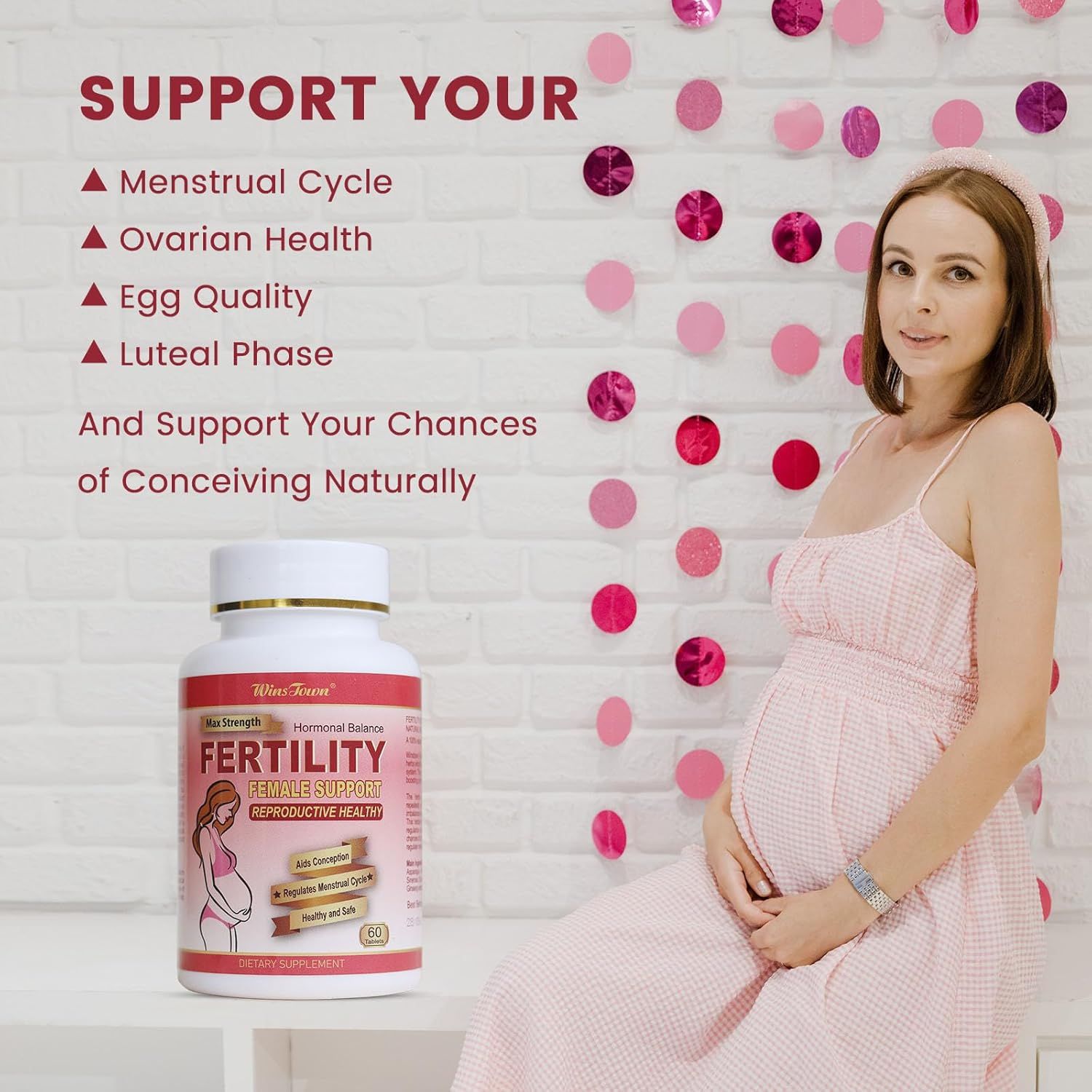 Winstown Fertility Tablets For Women, Female Prenatal Vitamin Supplements, Support Ovulation & Conception
Supports Hormonal Balance, Boosts Fertility, And Enhances Ovulation And Reproductive Health