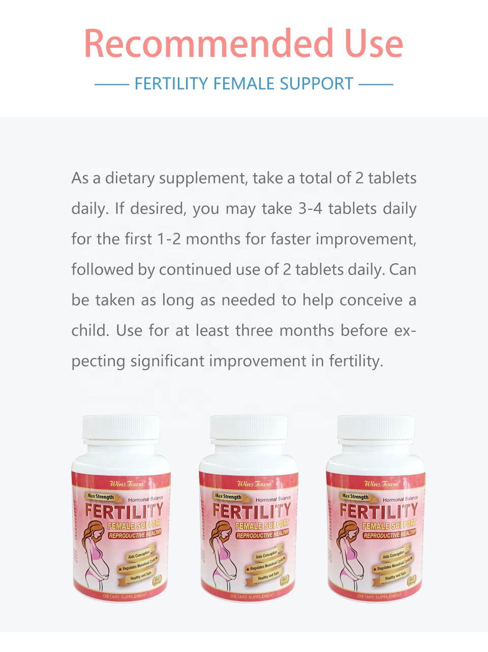 Winstown Fertility Tablets For Women, Female Prenatal Vitamin Supplements, Support Ovulation & Conception
Supports Hormonal Balance, Boosts Fertility, And Enhances Ovulation And Reproductive Health