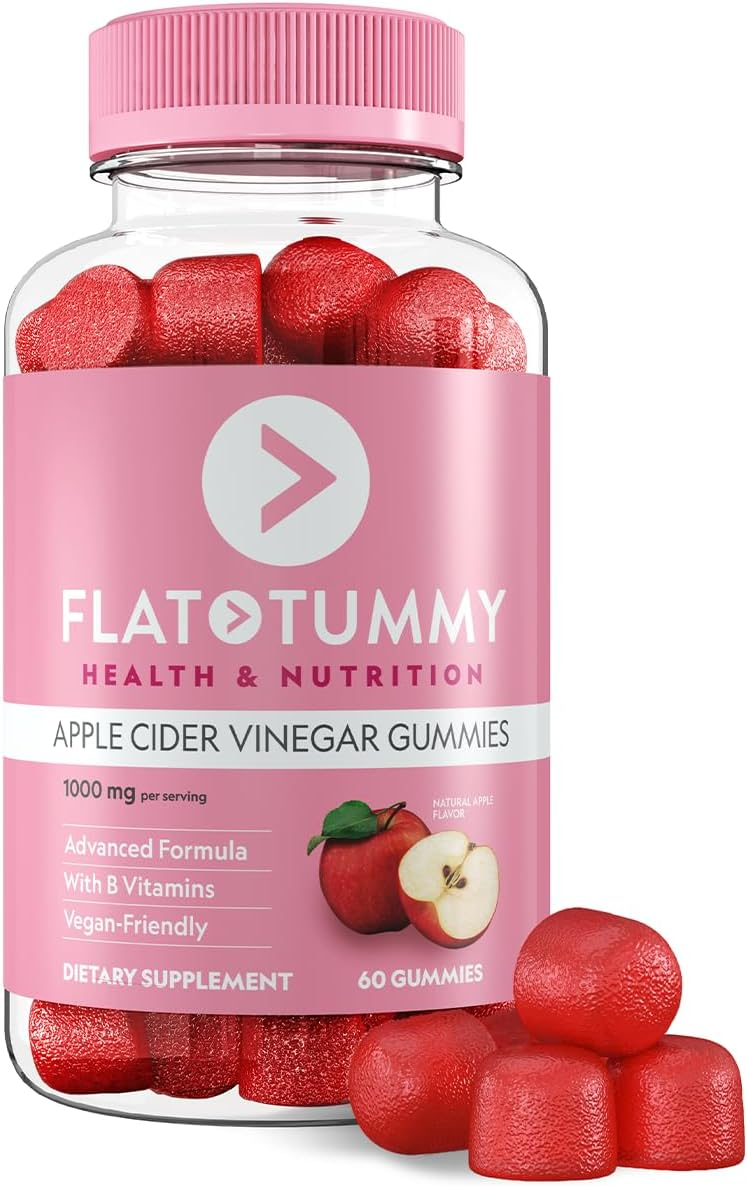 Flat Tummy Apple Cider Vinegar Gummies For Men And Women Support Belly Fat Reduction, Improve Digestion, Reduce Bloating, Enhance Core Slimming And Promote A Healthier, Flatter Stomach Naturally