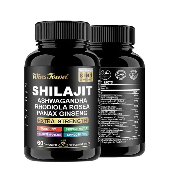 Winstown Shilajit Capsules For Men Boosts energy, enhances focus, supports immunity, and promotes overall vitality with Himalayan shilajit