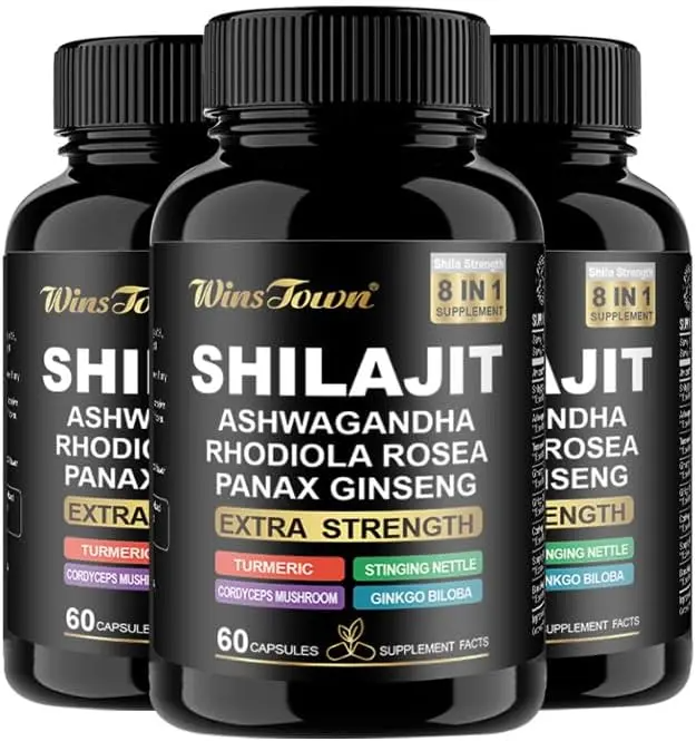Winstown Shilajit Capsules For Men Boosts energy, enhances focus, supports immunity, and promotes overall vitality with Himalayan shilajit
