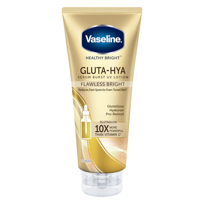 Vaseline Gluta-Hya Flawless Bright Serum-Burst Lotion Deeply Hydrates, Brightens Skin Tone, And Leaves A Smooth, Radiant Finish