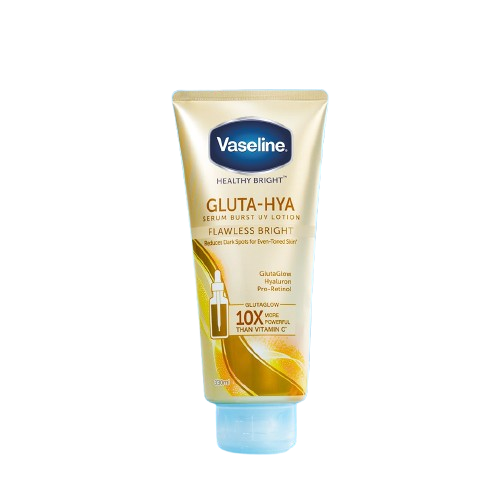 Vaseline Gluta-Hya Flawless Bright Serum-Burst Lotion Deeply Hydrates, Brightens Skin Tone, And Leaves A Smooth, Radiant Finish