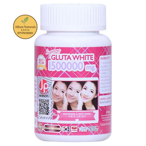 Supreme Gluta White 1,500,000mg Glutathione Skin Lightening Softgels For Whitening, Pigmentation Removal, And Radiant Even-Toned Complexion