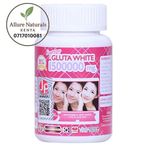 Supreme Gluta White 1,500,000mg Glutathione Skin Lightening Softgels For Whitening, Pigmentation Removal, And Radiant Even-Toned Complexion