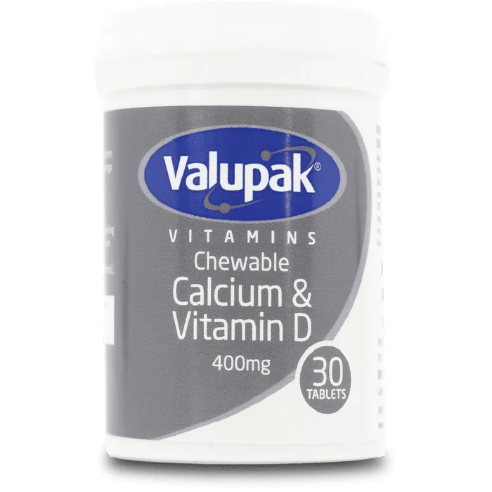 Valupak Omega-3 Fish Oil 1000mg Capsules x 30 Plus Valupak Calcium 400mg With Vitamin D Chewable Tablets Powerful Dual Supplement Pack That Supports Heart, Brain, Bone, And Joint Health
