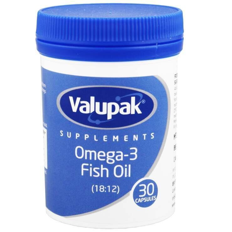 Valupak Omega-3 Fish Oil 1000mg Capsules x 30 Plus Valupak Calcium 400mg With Vitamin D Chewable Tablets Powerful Dual Supplement Pack That Supports Heart, Brain, Bone, And Joint Health