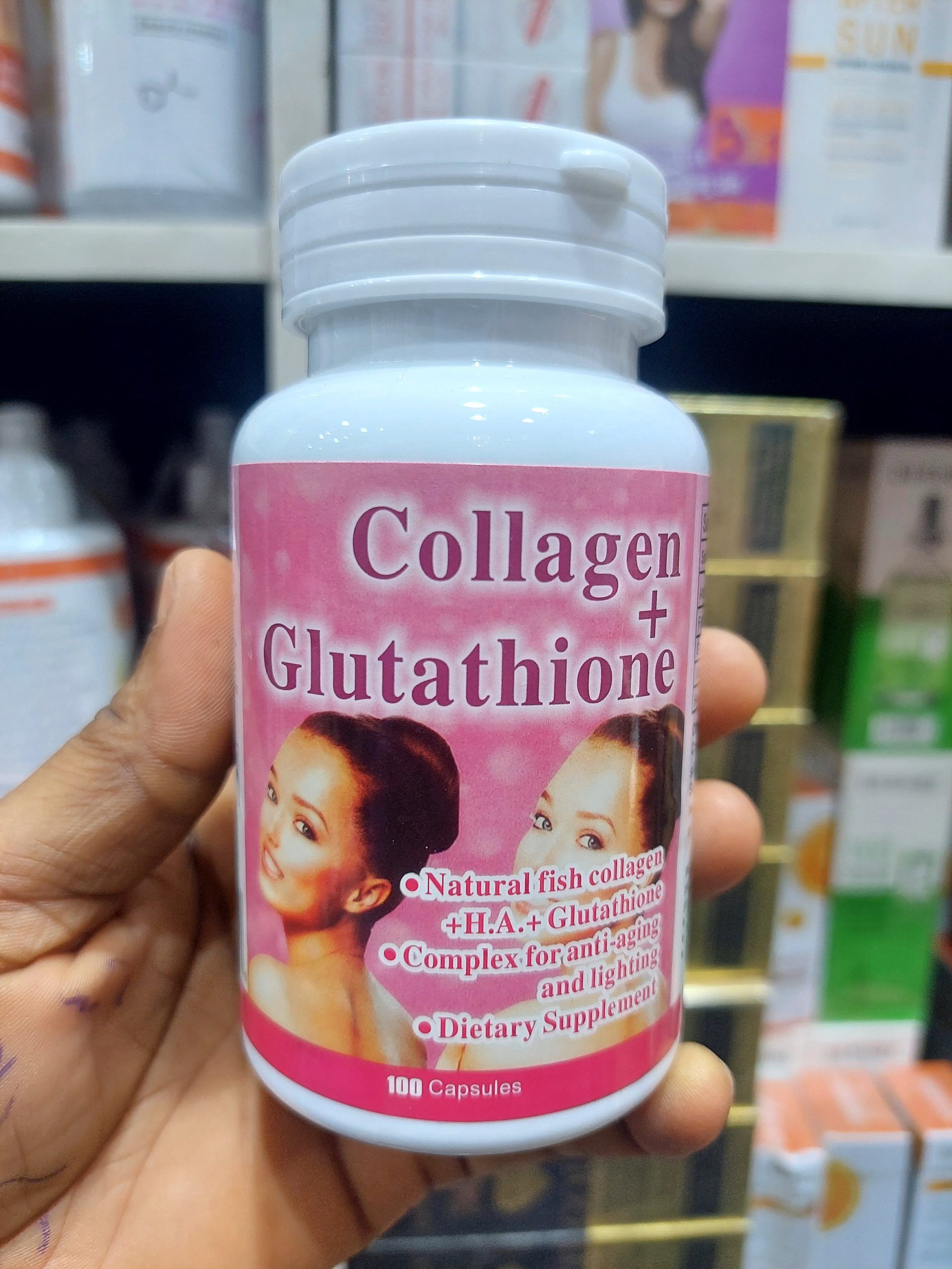 Collagen + Glutathione + Vitamin C 100 Capsules Support Anti-Aging Brighten Skin Improve Elasticity Reduce Wrinkles And Enhance A Radiant Youthful Glow With Deep Hydration