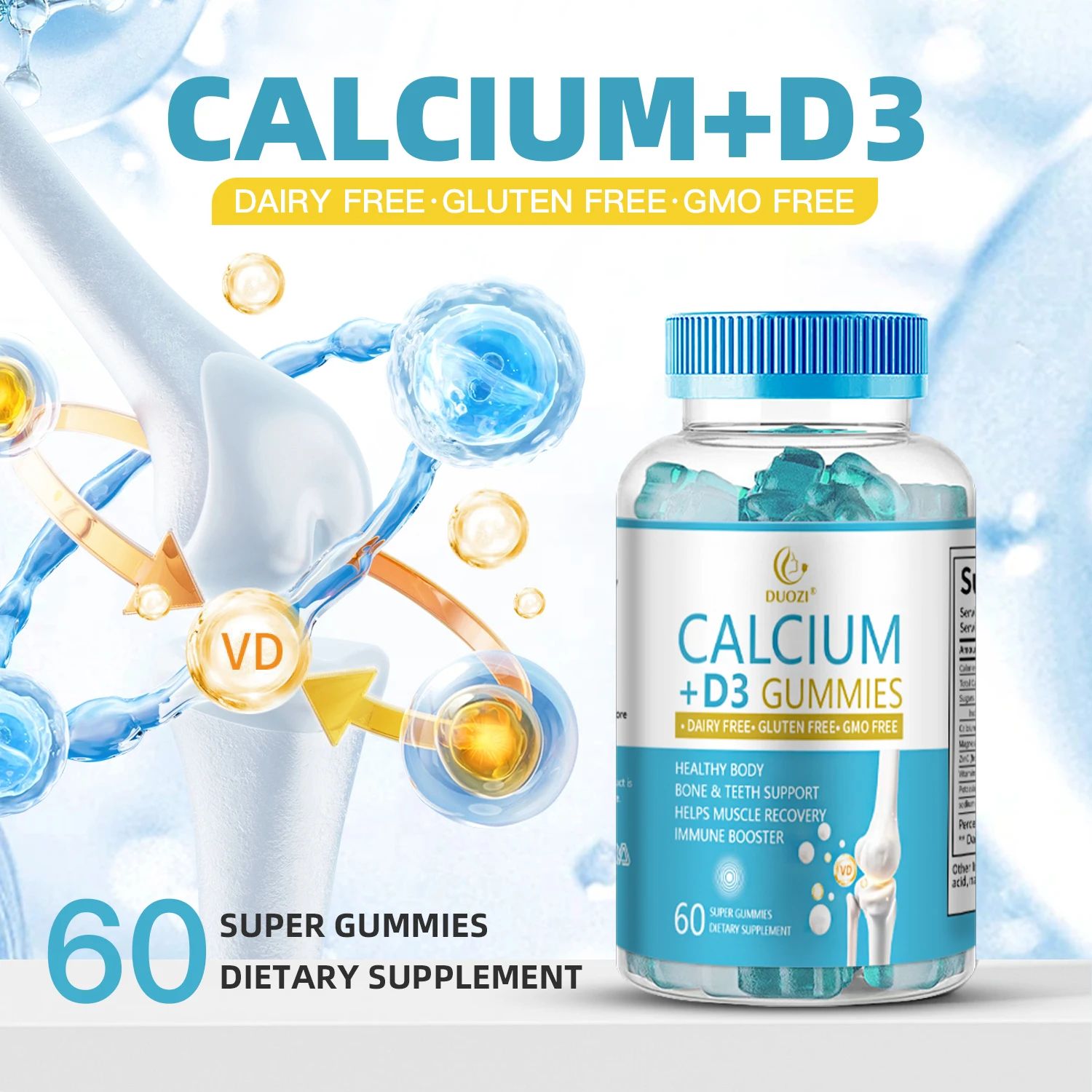 Calcium Magnesium Zinc with Vitamin D3 Gummies For Bone Strength, Muscle & Nerve Support, Energy, Immunity Boost & Metabolism Health Strengthen Bones, Boost Immunity, And Support Energy