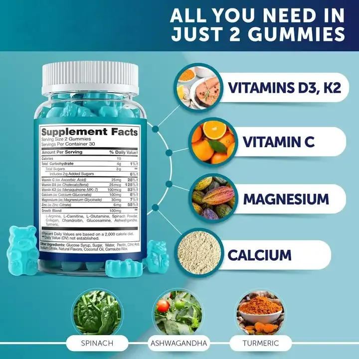 Calcium Magnesium Zinc with Vitamin D3 Gummies For Bone Strength, Muscle & Nerve Support, Energy, Immunity Boost & Metabolism Health Strengthen Bones, Boost Immunity, And Support Energy