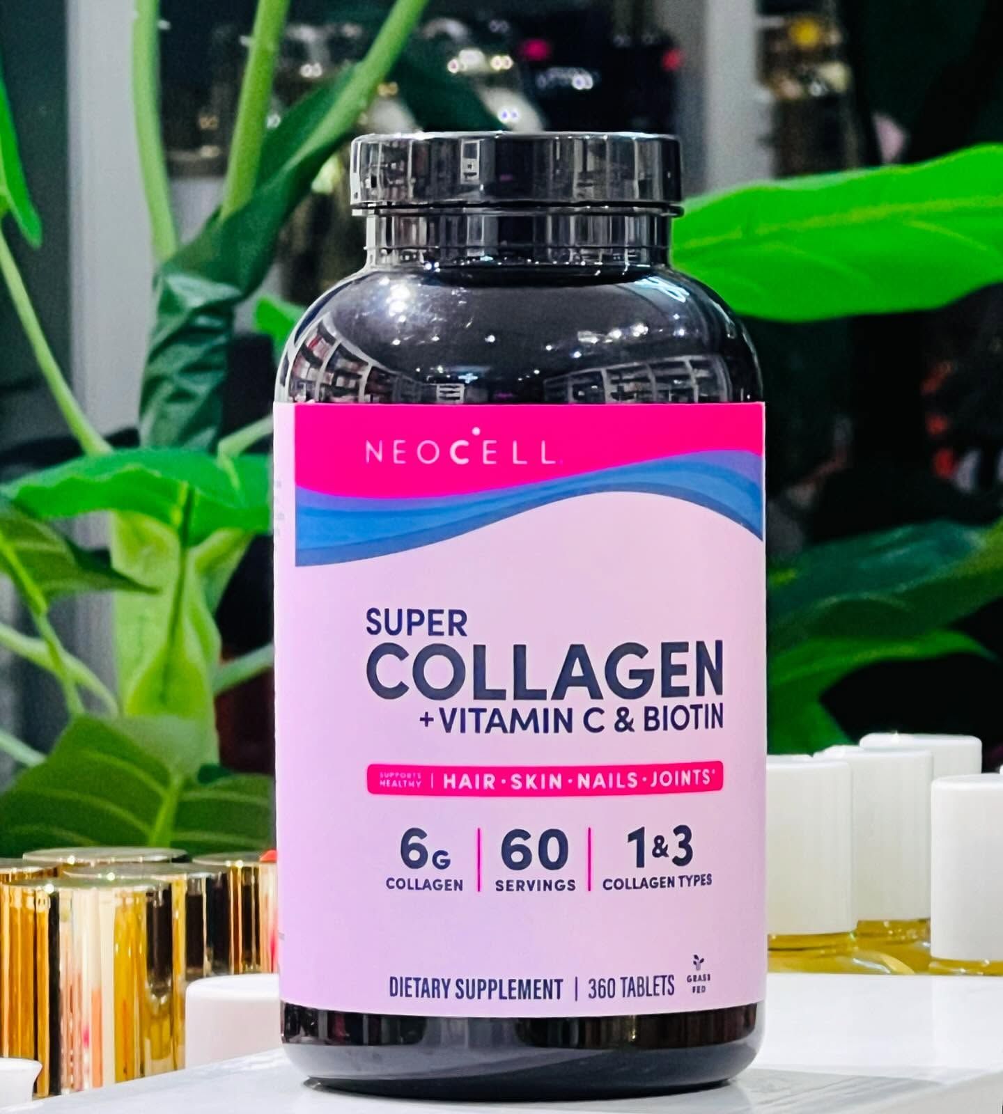 Neocell Super Collagen 360 Tablets Vitamin C & Biotin For Hair, Skin, Nails, And Joints Health With 6g Collagen, 1.3 Collagen Types, Supports Youthful Glow and Joint Mobility