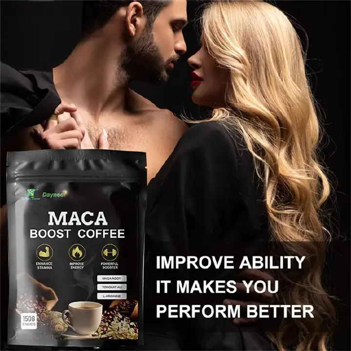 Maca Boost Coffee For Men Natural Energy Stamina Testosterone Hormonal Balance Libido Endurance Vitality Mental Focus Strength And Performance Enhancer Supplement Increase Energy, Strength, Libido