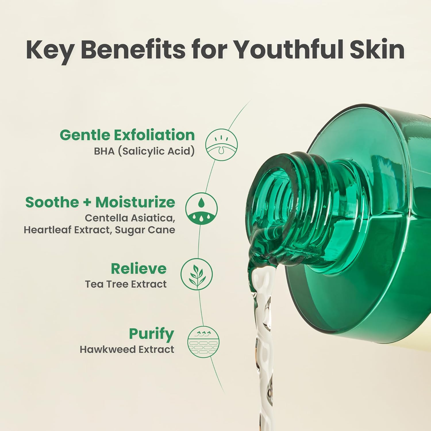 AXIS-Y Daily Purifying Treatment Toner with Salicylic Acid & Centella Asiatica - Pore Minimizer, Oil Control & Blemish Treatment Face Exfoliator - Vegan Korean Skin Care BHA Toner