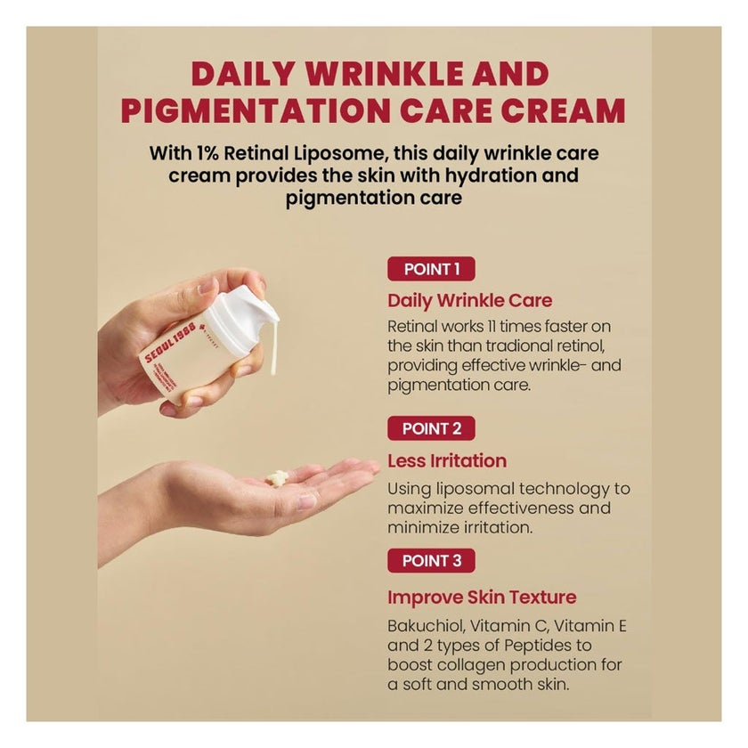 Seoul K-SECRET 1988 Retinal Cream Advanced Daily Retinal Cream For Fine Lines Texture Repair And Visible Skin Renewal
