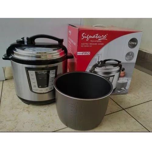 Signature Durable Smart Electric Pressure Cooker With Time Setting & Nonstick Bowl Inside , 15 Preset Programs