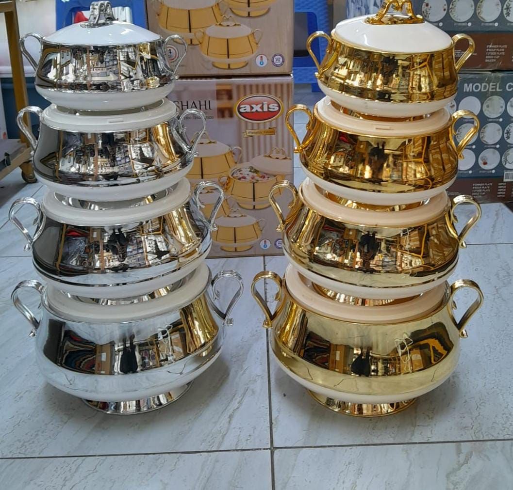 New Arrivals 4pcs of SHAHI Casserole Hotpots Food Warmer Hot Pot, Serving Dishes Serveware Set  (3500 ml, 2500, 1500 and 1000ml)