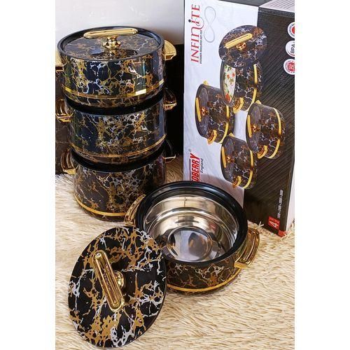 4pcs of Redberry Infinite Insulated Hotpots Food Warmer Hot Pot, Serving Dishes Container Serveware Set 1500, 1800, 2400 and 3000ml Casserole Hotpot