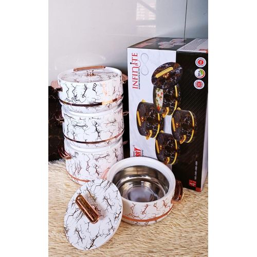 4pcs of Redberry Infinite Insulated Hotpots Food Warmer Hot Pot, Serving Dishes Container Serveware Set 1500, 1800, 2400 and 3000ml Casserole Hotpot