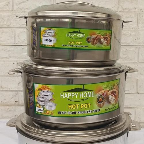 3pcs of Happy Home Etra Big sizes Hotpots Food Warmer Hot Pot, Stainless Steel Serving Dishes Serveware Set 10lts, 15lts, 20lts