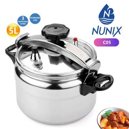 Nunix Aluminum Pressure Cooker Explosion Proof Stainless Steel Different Sizes in Litres