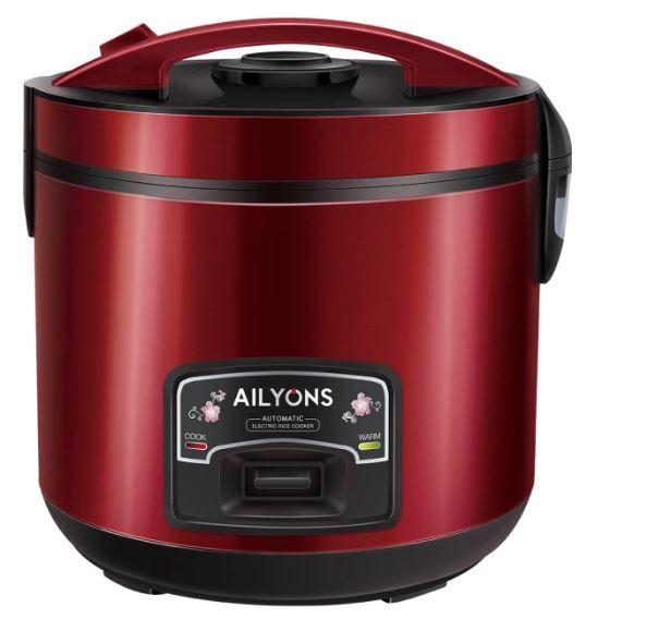 Ailyons 3in1 Deluxe Rice Cooker 2.2ltrs One Click Cooking 900W Stainless Steel Body