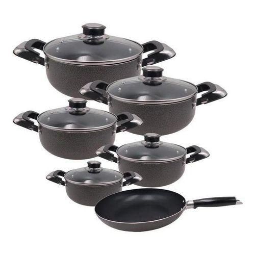 JP Jamesport 11Pcs Non-Stick Concord Granite Cooking Pot Sufuria With Pan Cookware Set Sufuria can be used as Serving Dishes Serveware Set