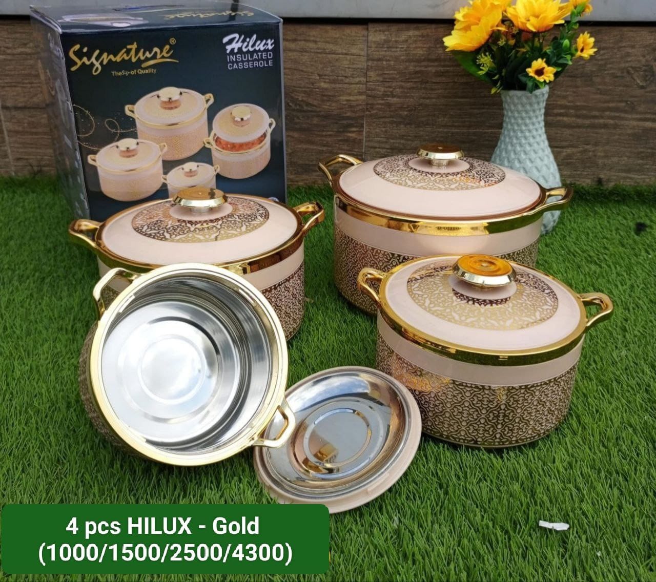 4 pcs Signature HILUX Hotpots Serving Dish Casserole Sereware Set Hot Pot (1000/1500/2500/4300)