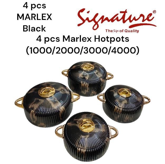 4 pcs Signature Marlex Hotpots  Serving Dish Casserole Sereware Set Hot Pot (1000/2000/3000/4000)