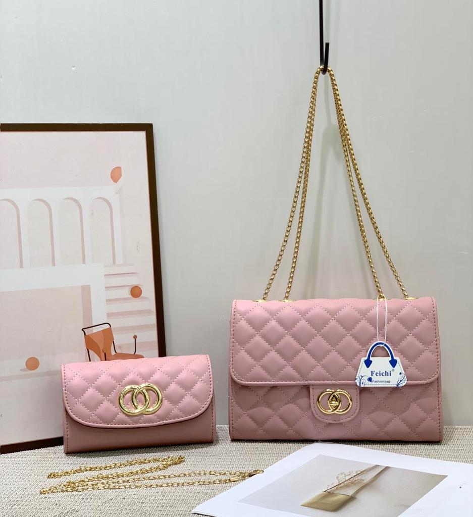 2in1 Classic Trendy Ladies Handbag Women Shoulder Bag Strap Adjustable Fashion Bag Girls Sling Crossbody Bag with Purse or Wallet