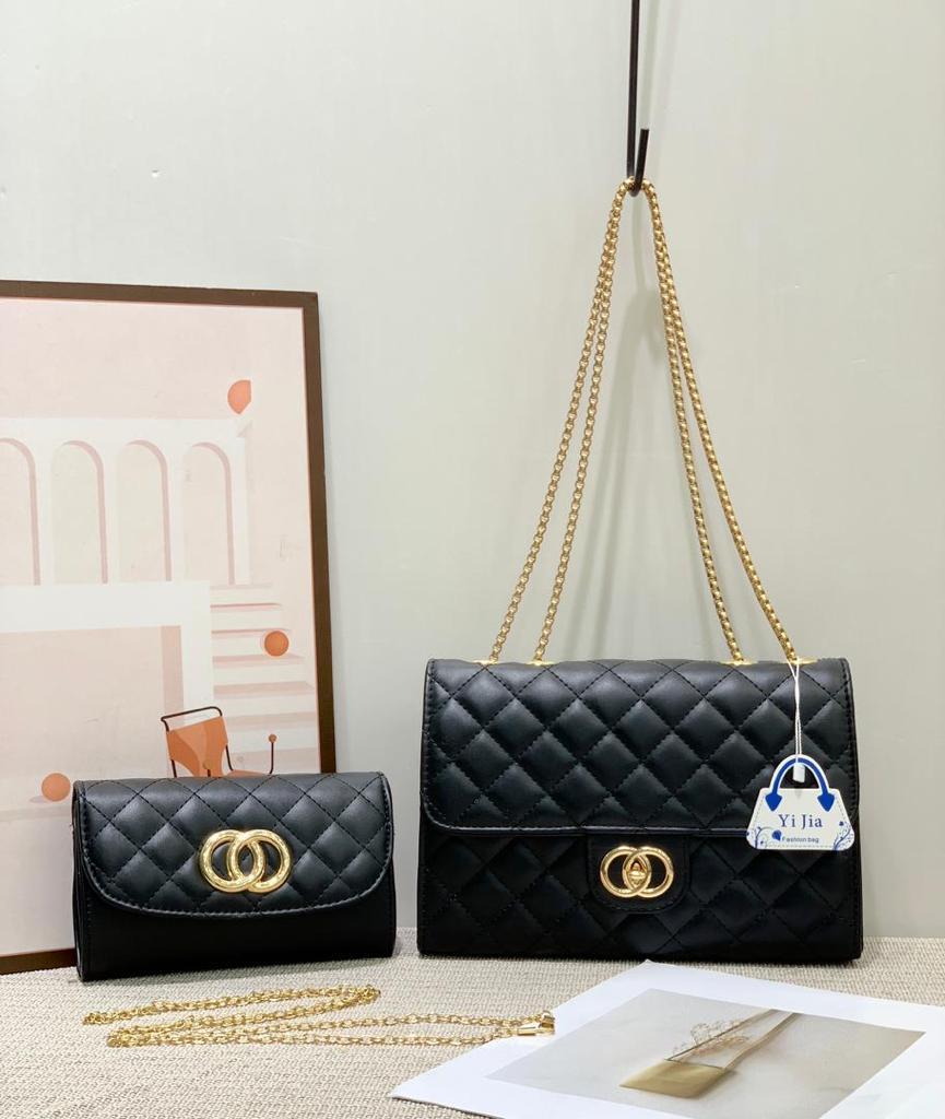 2in1 Classic Trendy Ladies Handbag Women Shoulder Bag Strap Adjustable Fashion Bag Girls Sling Crossbody Bag with Purse or Wallet