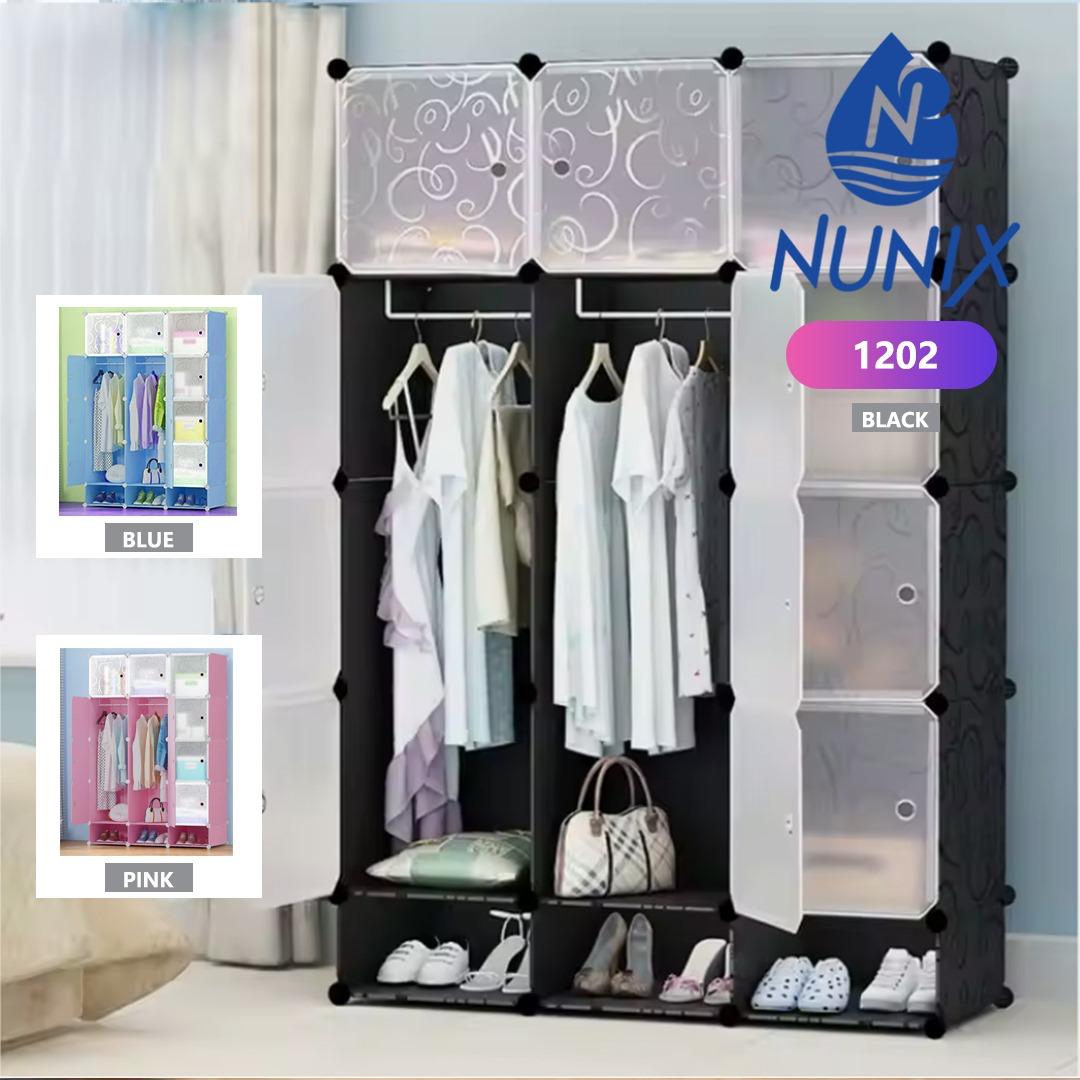 Portable 3 Column Plastic Wardrobe Large Capacity Assemble Organizer Closet plastic wardrobe SOLID Plastic Cloth storage Wardrobe