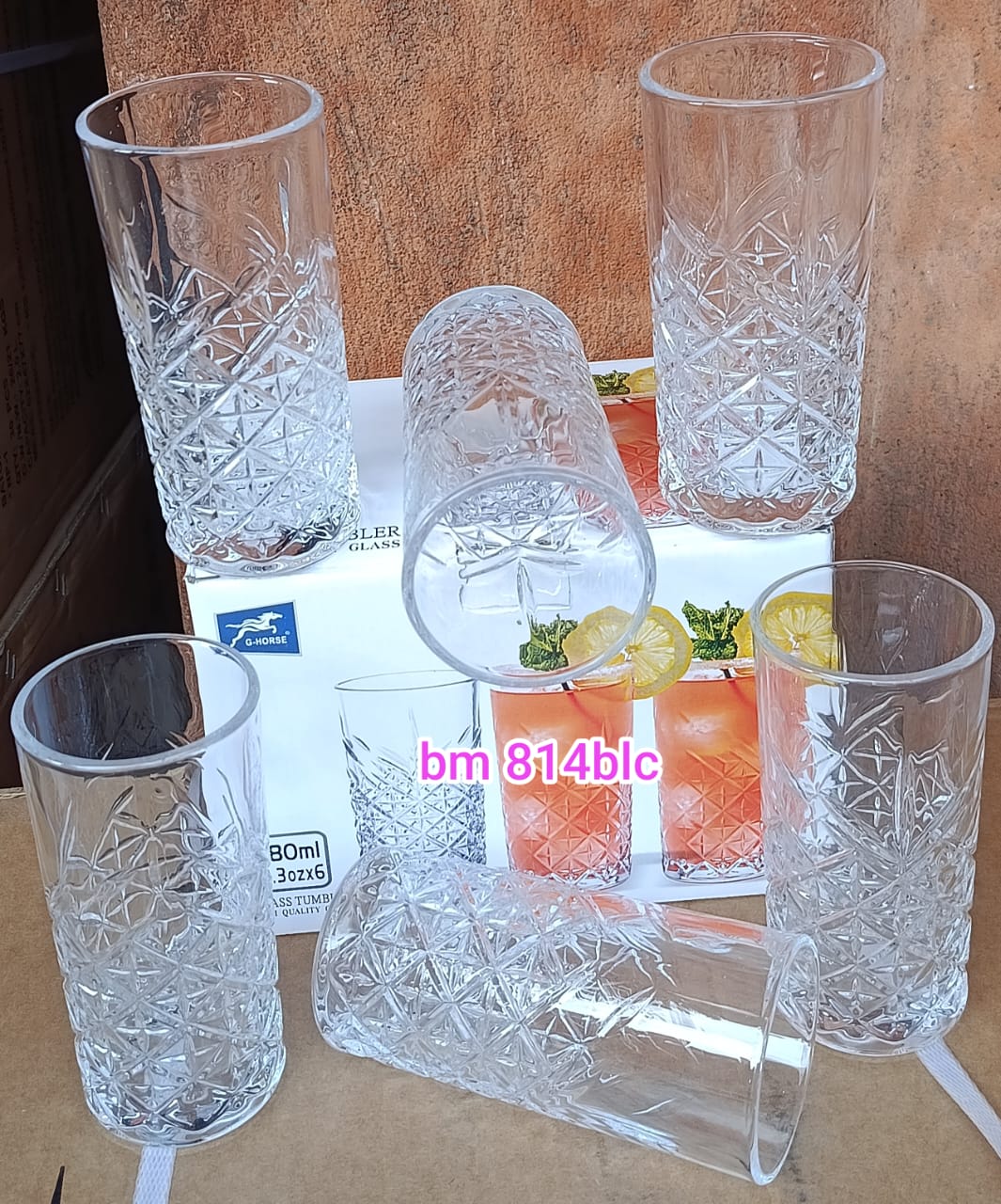 A Set of 6pcs or 12pcs a set of Drinking Glasses Kitchen Juice, Water Glass Cups  Glass