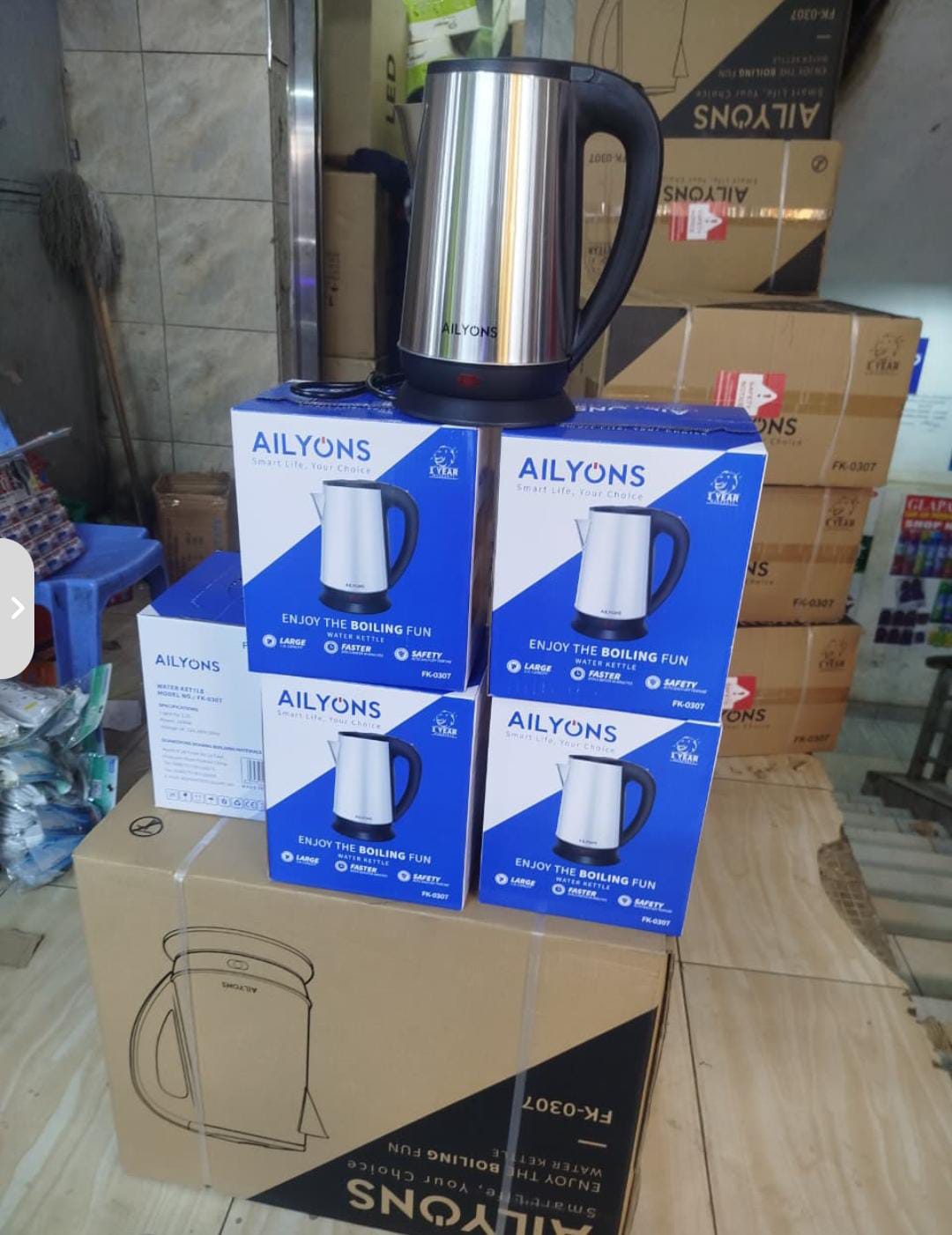 Ailyons  2.2ltrs Stainless Steel  Electric Kettle, Automatic Hot Water Boiler or Heater Jug Auto Shutoff