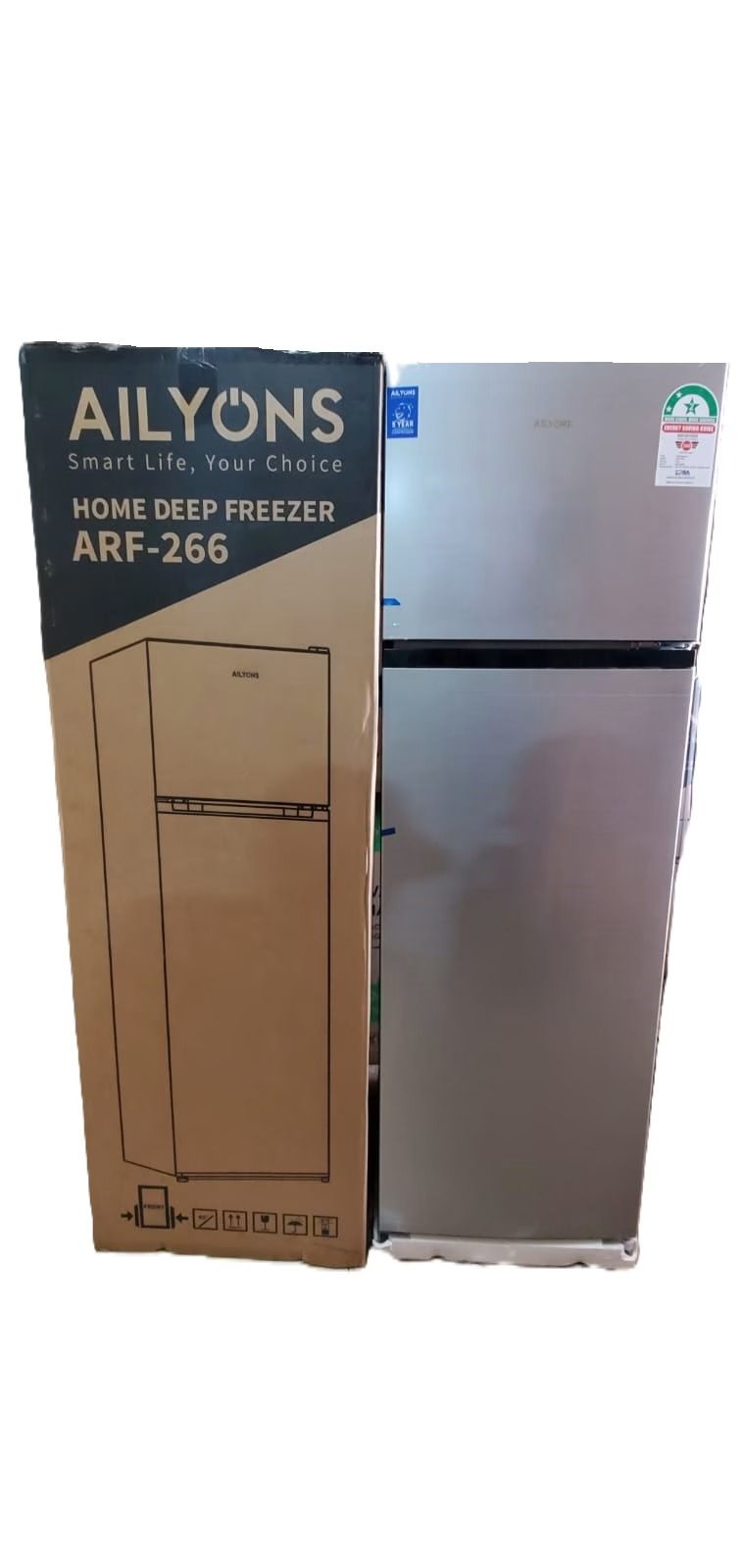 Ailyons ARF-266 266 liters Double Door Refrigerators  Energy Efficient Direct Cool Refrigerator Keeps Food, Fruits and Drinks Fresh and Cold Fridge