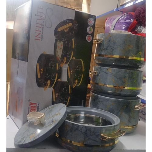 4pcs of Redberry Infinite Insulated Hotpots Food Warmer Hot Pot, Serving Dishes Container Serveware Set 1500, 1800, 2400 and 3000ml Casserole Hotpot