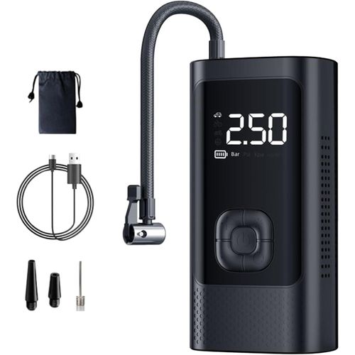 CLEARANCE OFFER Rechargeable Wireless Electric Air Compressor, Car Tyre Pressure Pump Inflator with LCD Display for cars, Motorcycle, Bike, Ball 150psi Inflating Digital Gauge