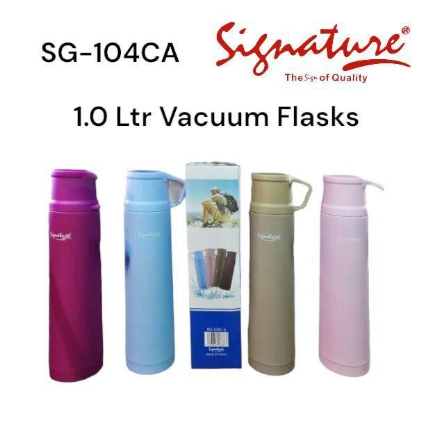 Signature 1L High Grade Vacuum Flask Made from quality stainless steel
Features an unbreakable liner and case
Vacuum insulated
Retains hot and cold liquid
Plastic lined insulated stainless steel cup
E