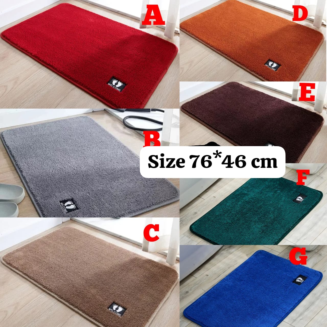 Welcome doormat;Surface fluffy,comfortable foot,very soft footcan relieve foot pressure.Instantaneous super absorbent water can be dried immediately without repeated wiping.