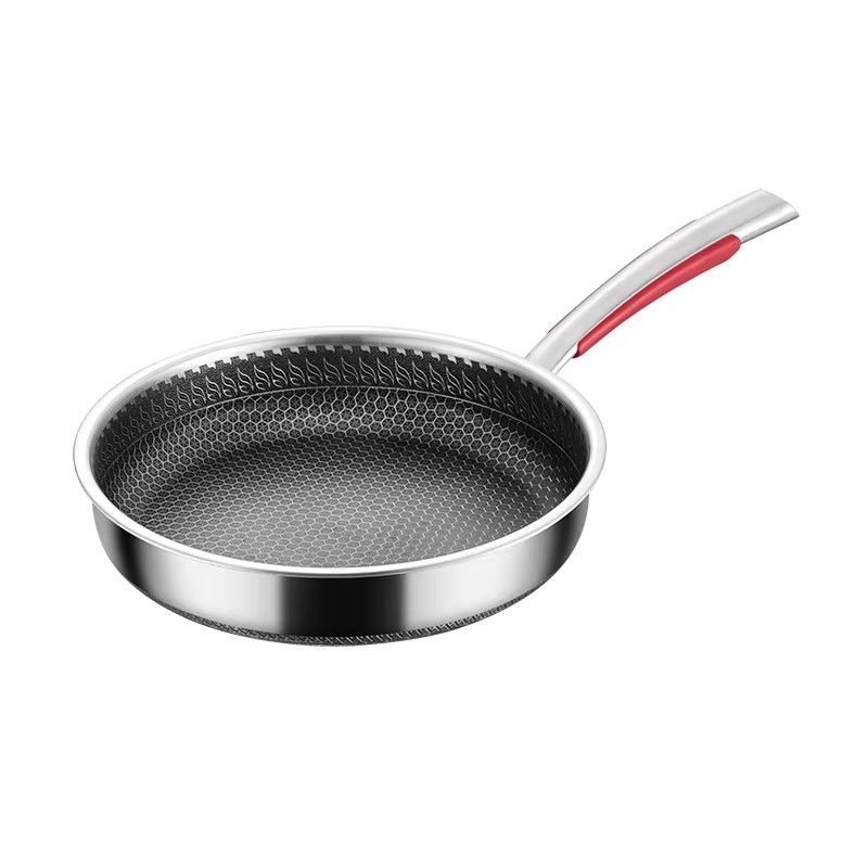 RESTOCKED 28cm Non-Stick Honeycomb Stainless Steel Frying Pan, 10 Inch Non-Stick Large Honeycomb Pan with Handle, Oven Safe, Non-Stick Coating, Induction, Cooking, Frying Pans